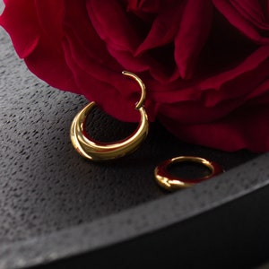 Chunky Titanium Septum Clicker: Hinged Segment Ring, Gold/Silver, 16G