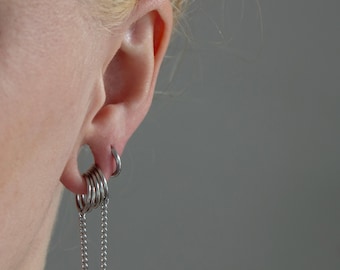 Stacking Rings for Stretched Ears - Gauge Jewellery - Silver