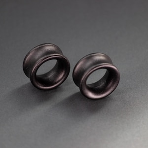 Tunnels en bois noirs : bouchons doubles évasés pour oreilles étirées