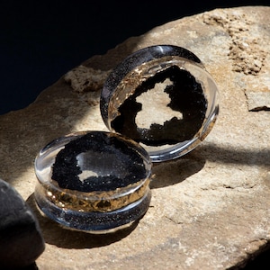38MM (1.49") Plugs - Epoxy Resin GEODE Collection - Stretched Ears - Double Flare Plugs