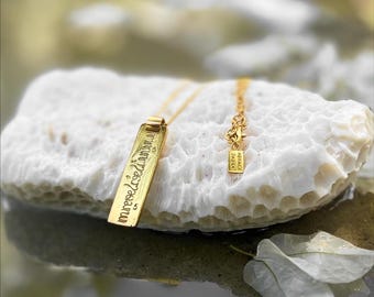 Balinese Script Necklace (Gold Plated)