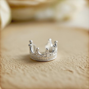 Sterling Silver Crown Ear Cuff: Ruby Gemstone, Minimalist Style