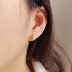 Gold Rose Earrings, Floral Studs, Rose Gold Jewelry, Bridesmaid Gift, Elegant Earrings for Women, Small Gold Stud Earrings