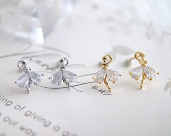 Dainty Gold Ballerina Stud Earrings-Dancer Earrings-Ballerina post Earrings-Ballet Jewelry-Gift for Her-Mother’s Day Gift,S925...