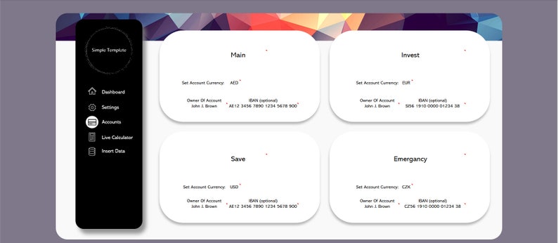 Personal Finance Excel Template Etsy