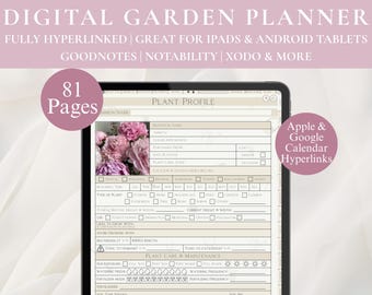 Digital Garden Planner, Hyperlinked Layout, Logbook, Organizer (Goodnotes)