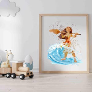 Moana Watercolor Print: Tropical Nursery Wall Art (Digital Download)