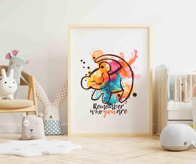 Simba the Lion King Watercolor Print, Download Poster Wall Art Simba ...