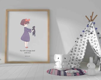 Kiki's Delivery Service Print: Studio Ghibli Nursery Art (PNG File)