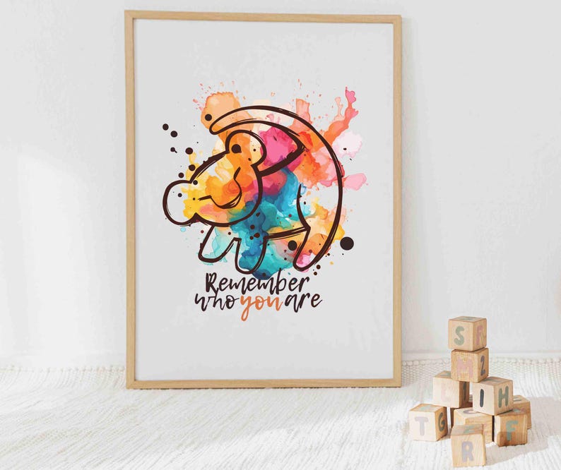 Simba the Lion King Watercolor Print, Download Poster Wall Art Simba ...