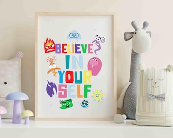 Inside Out Characters, Wall Classroom Decor, birthday party, nursery kid's bedroom, Kindergarten