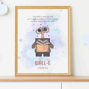 Wall-E Pixar Printable Wall Art, Digital Download, Kids Room Decor, Wall-E Pixar Nursery Print, Instant Movie, Art For Kids Room