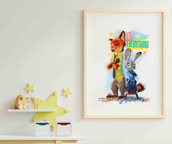 ディズニーアート展 ズートピア 原画シート ジュディ ニック ポスター