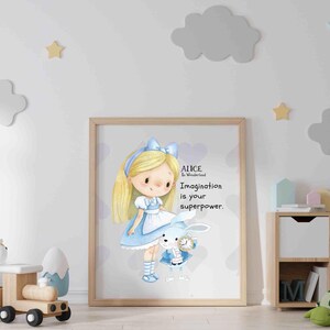 Alice im Wunderland Kinderzimmer Drucke, Instant Movie, Mädchen Zimmer Dekor, Baby Mädchen Kinderzimmer, Kunst für Kinderzimmer