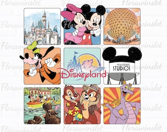 Mickey and Friends  Png, Disneyland Est. 1955 Png, Disneyworld Png, Retro mouse and Friends Svg, Family Trip Png, Family Vacation Png