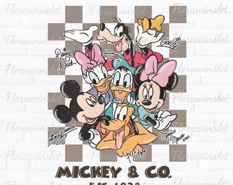 Disneyy Mouse and company Est. 1928 PNG - Magical characters of magic kingdom trips Clipart Vector.Classics of Orlando Png