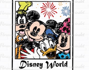 Disney Birthday PNG, Mickey Minnie Donald Goofy Pluto Party Design, Cartoon Celebration Digital Download, Friends Birthday Graphic