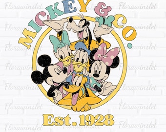 Mickey And Friends Co. est. 1928 Png, Unisex Mickey & Co Png, Disney Png,Disney Trip Png, Family Matching Png