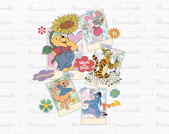 Paquete de imágenes PNG intercambiables de Baby Winnie the Pooh, imágenes prediseñadas de Pooh Bear, Tigger, Eeyore y Piglet para baby shower (sublimación), Winnie the Pooh PNG