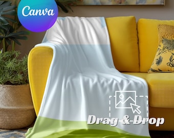 Blanket Mockup,Canva Drag and Drop,Mock up,Canva Overlay,Throw Blanket Mockup, Transparent Blank Mockup,Velveteen Plush Minky Fleece Blanket