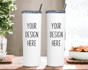 Skinny Tumbler Mockup | Skinny Tumbler Two Side Mockup | White Tumbler Mockup | 20oz tumbler mockup | Skinny Tumbler Mock | Digital Download