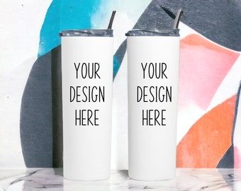 Skinny Tumbler Mockup | Skinny Tumbler Two Side Mockup | White Tumbler Mockup | 20oz tumbler mockup | Skinny Tumbler Mock | Digital Download