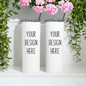 Skinny Tumbler Mockup | Skinny Tumbler Two Side Mockup | White Tumbler Mockup | 20oz tumbler mockup | Skinny Tumbler Mock | Digital Download