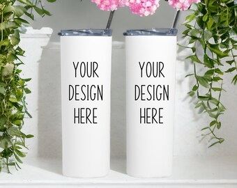 Skinny Tumbler Mockup | Skinny Tumbler Two Side Mockup | White Tumbler Mockup | 20oz tumbler mockup | Skinny Tumbler Mock | Digital Download