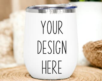 Maqueta de vaso de vino / Maqueta de vaso blanco de 12 oz / Maqueta de vaso / Maqueta de vaso blanco / Vaso de vino blanco / Descarga digital JPG