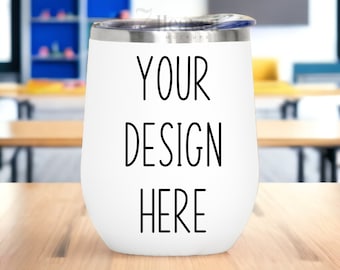 Maqueta de vaso de vino / Maqueta de vaso blanco de 12 oz / Maqueta de vaso / Maqueta de vaso blanco / Vaso de vino blanco / Descarga digital JPG