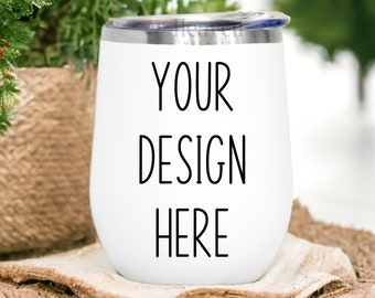 Maqueta de vaso de vino / Maqueta de vaso blanco de 12 oz / Maqueta de vaso / Maqueta de vaso blanco / Vaso de vino blanco / Descarga digital JPG