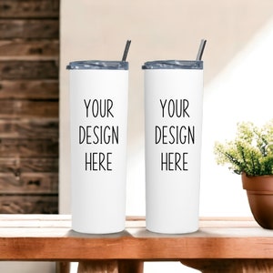 Skinny Tumbler Mockup | Skinny Tumbler Two Side Mockup | White Tumbler Mockup | 20oz tumbler mockup | Skinny Tumbler Mock | Digital Download