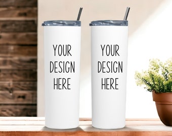 Skinny Tumbler Mockup | Skinny Tumbler Two Side Mockup | White Tumbler Mockup | 20oz tumbler mockup | Skinny Tumbler Mock | Digital Download