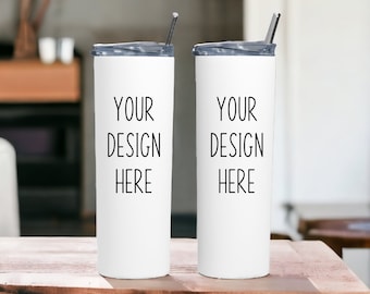 Skinny Tumbler Mockup | Skinny Tumbler Two Side Mockup | White Tumbler Mockup | 20oz tumbler mockup | Skinny Tumbler Mock | Digital Download