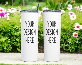 Skinny Tumbler Mockup | Skinny Tumbler Two Side Mockup | White Tumbler Mockup | 20oz tumbler mockup | Skinny Tumbler Mock | Digital Download