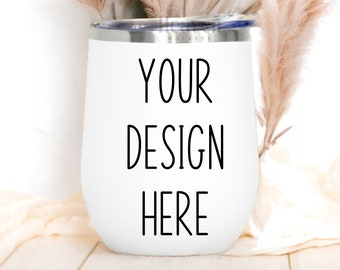Maqueta de vaso de vino / Maqueta de vaso blanco de 12 oz / Maqueta de vaso / Maqueta de vaso blanco / Vaso de vino blanco / Descarga digital JPG