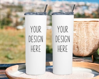 Skinny Tumbler Mockup | Skinny Tumbler Two Side Mockup | White Tumbler Mockup | 20oz tumbler mockup | Skinny Tumbler Mock | Digital Download