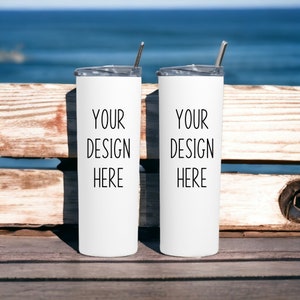Skinny Tumbler Mockup | Skinny Tumbler Two Side Mockup | White Tumbler Mockup | 20oz tumbler mockup | Skinny Tumbler Mock | Digital Download