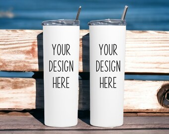 Skinny Tumbler Mockup | Skinny Tumbler Two Side Mockup | White Tumbler Mockup | 20oz tumbler mockup | Skinny Tumbler Mock | Digital Download