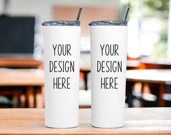 Skinny Tumbler Mockup | Skinny Tumbler Two Side Mockup | White Tumbler Mockup | 20oz tumbler mockup | Skinny Tumbler Mock | Digital Download