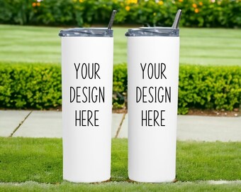 Skinny Tumbler Mockup | Skinny Tumbler Two Side Mockup | White Tumbler Mockup | 20oz tumbler mockup | Skinny Tumbler Mock | Digital Download