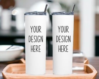 Skinny Tumbler Mockup | Skinny Tumbler Two Side Mockup | White Tumbler Mockup | 20oz tumbler mockup | Skinny Tumbler Mock | Digital Download