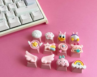 Kawaii-Tastaturtaste, rosa Tastaturtaste, süße Tastenkappen, individuelle Bastel-3D-Tastaturtaste, süße Sailor Moon-Tastaturdekoration