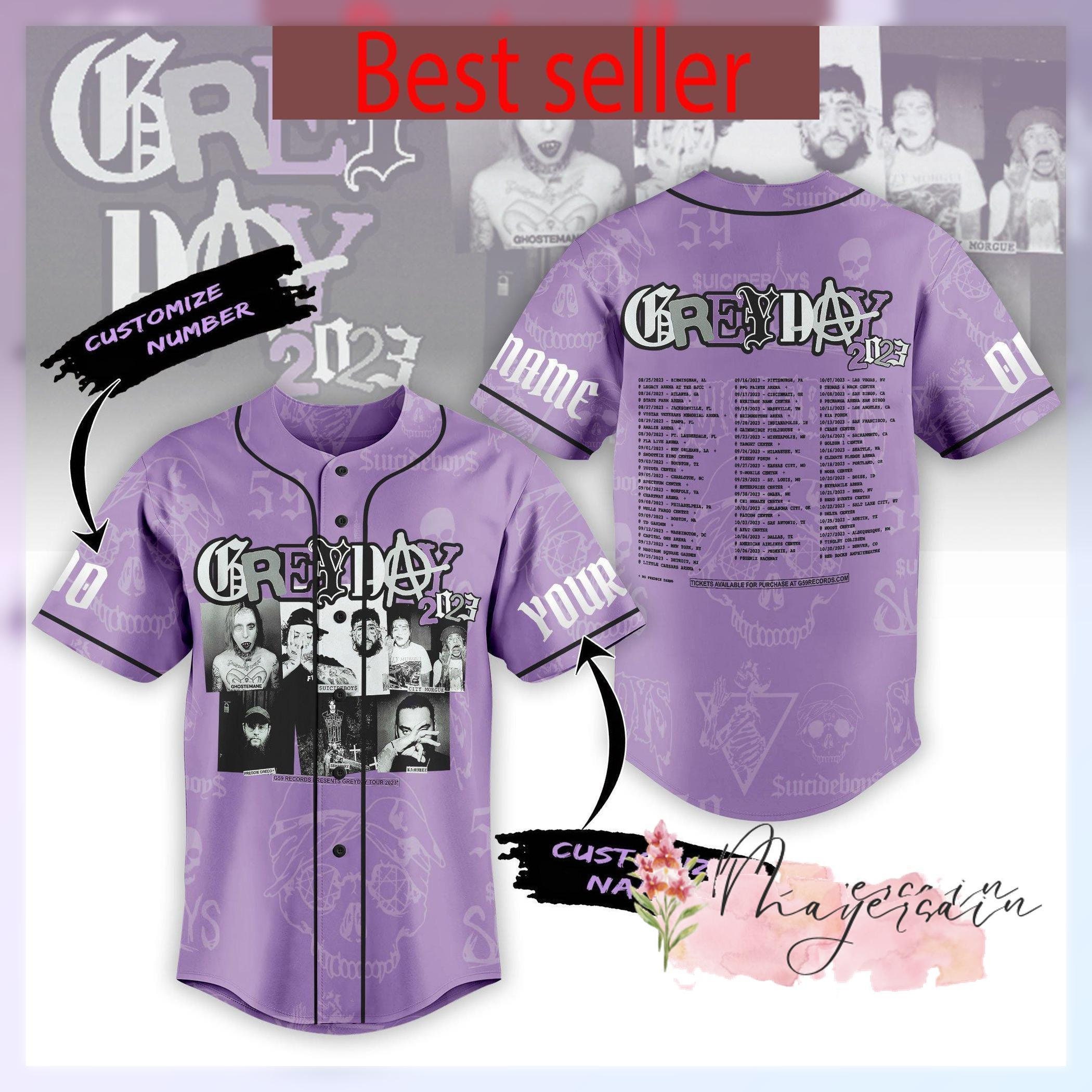 Custom Men Women Youth Baseball Jersey Hip Hop Baseball City Shirt Name  Number S-4XL Purple-Gray