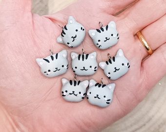 Breloques en pâte polymère, pendentif chaton, pendentif fimo, chat miniature, chat kawaii, fimo miniature, fait main