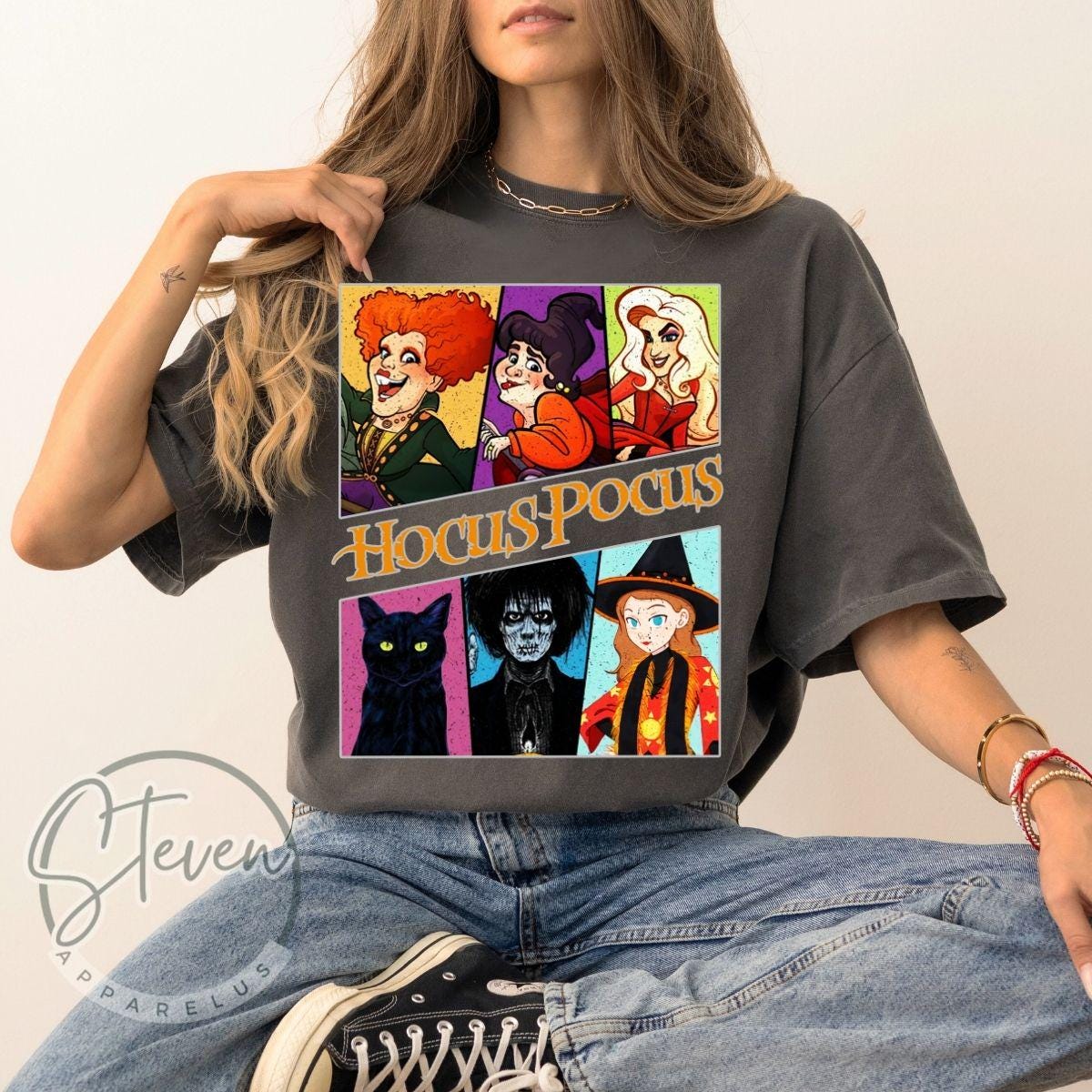 Sweatshirt Hocus Pocus Sanderson Sisters Halloween - Noir, Unisexe Adulte, Marque Gildan, Neuf Avec étiquette