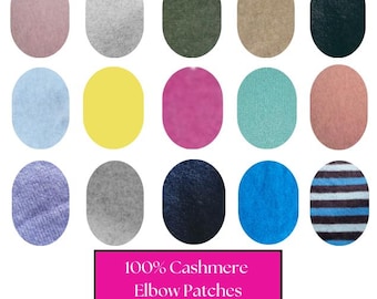 Elbow Patches Cashmere Pairs  - Sew on Elbow Patches for Sweater - Visible Mending -  hole repair - 100% Cashmere - Applique - Repair Patch