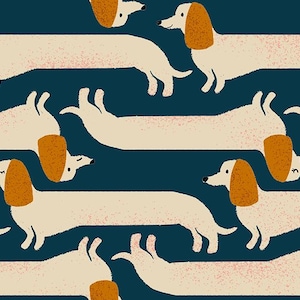 Ruby Star Society Dog Park – Long Dog in Teal Navy by Sarah Watts