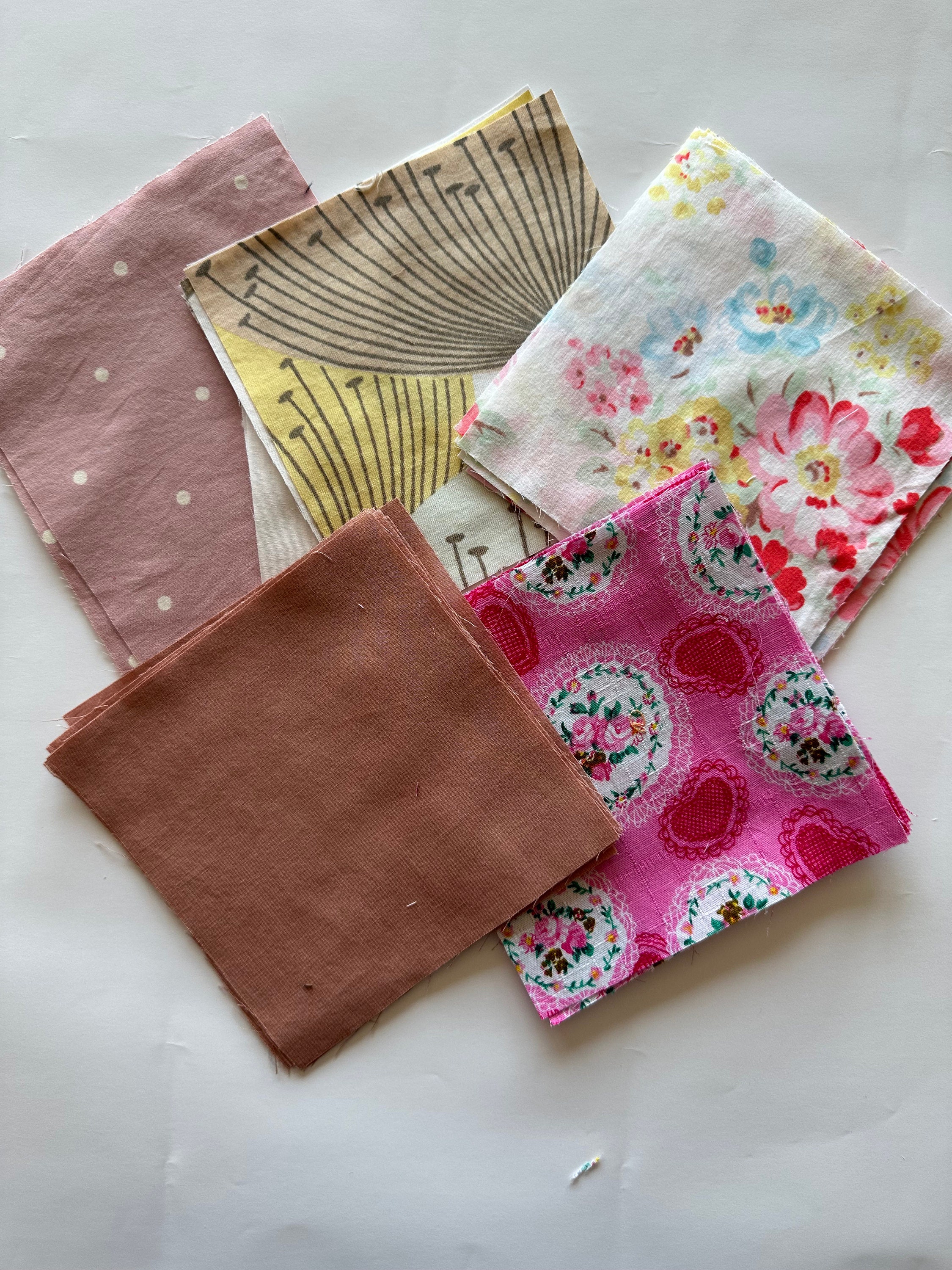 Upcycled Cotton Fabric Charm Pack: 5" Quilting Squares, Random Prints ...