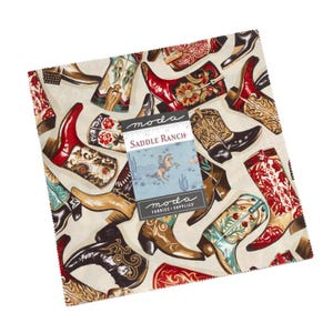 Moda Saddle Ranch Layer Cake – 100% Cotton Fabric for Moda Fabrics – 10” Precut Squares – Western Quilt Fabric